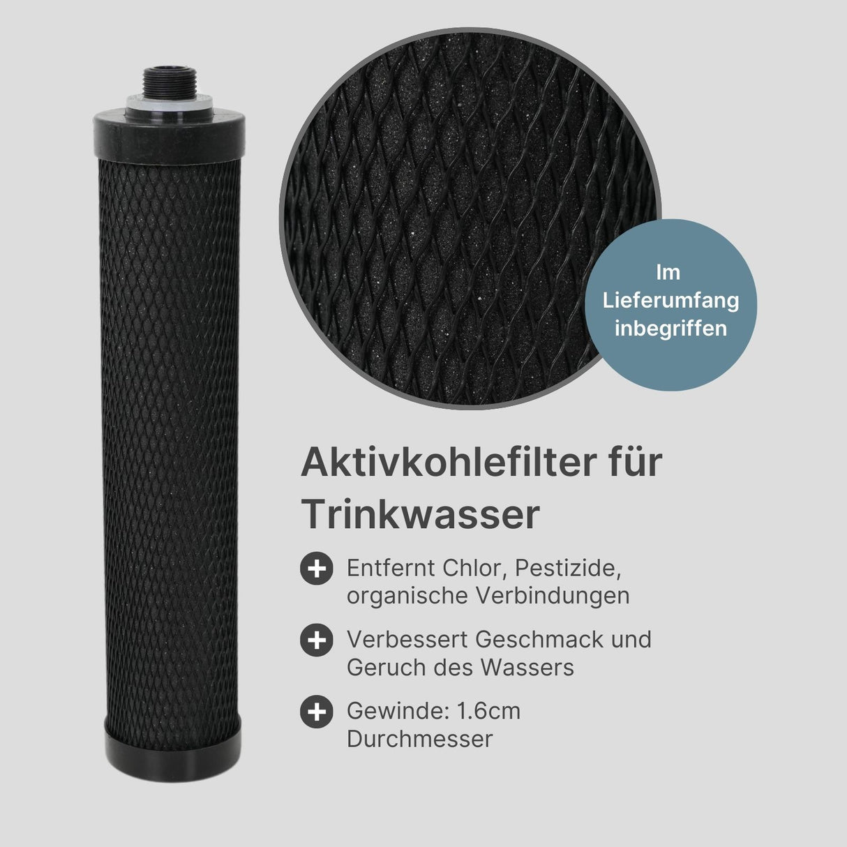 Stand-Wasserfilter Counter Top-Wasserfilter mit Aktivkohle-Filterkartusche