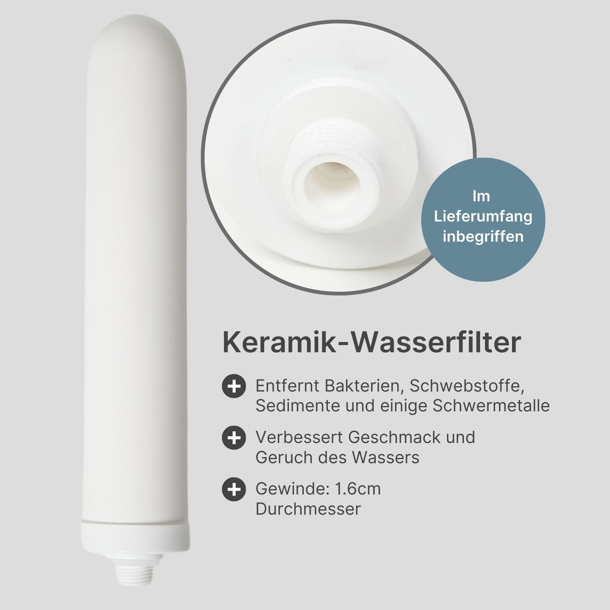 Stand-Wasserfilter Counter Top-Wasserfilter mit Keramik-Filterkartusche