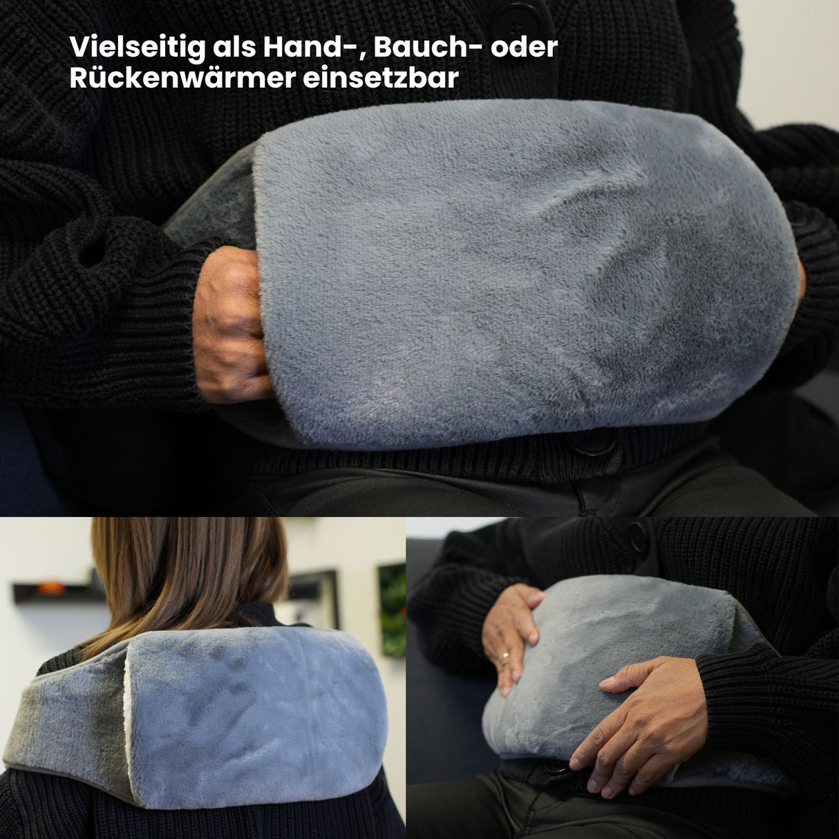 Wärmegürtel- und Wärmflaschen-Set Bauchwärmer Handwärmer Heizflasche