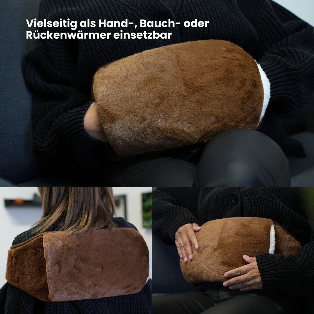 Wärmegürtel- und Wärmflaschen-Set Heizflasche Bauchwärmer Handwärmer