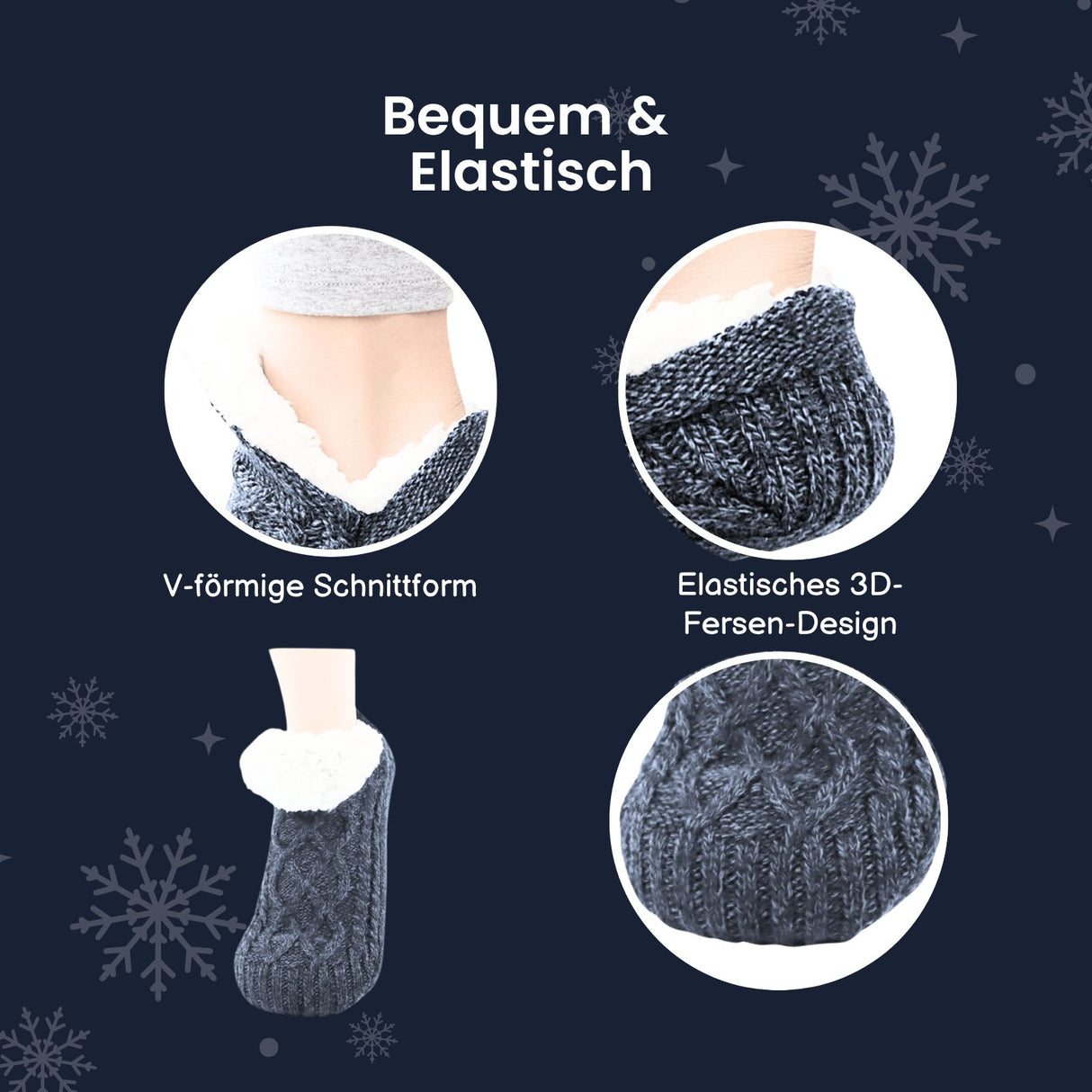 Hausschuhe Gr. 35-38 Fuzzy-Socken Kuschelsocken Pantoffeln Wintersocken