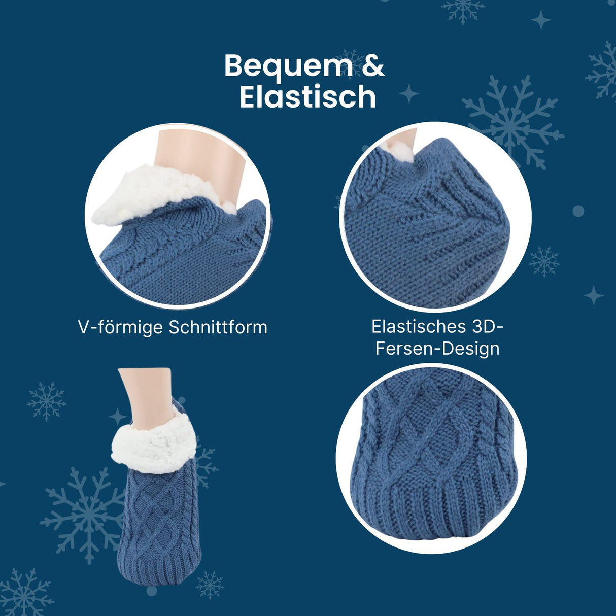 Fuzzy-Socken Gr. 35-38 Pantoffeln Hausschuhe Wintersocken Kuschelsocken