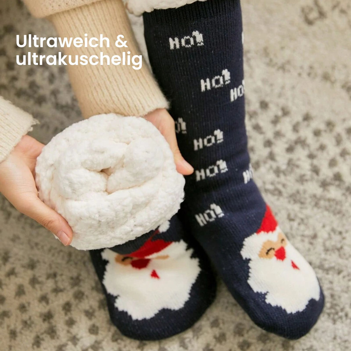 Weihnachtssocken Gr. 36-41 Fuzzy-Socken Kuschelsocken Wintersocken