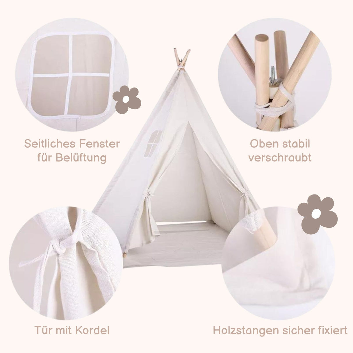 Tipi für Kinder Zelt Spielzelt Kinderzelt Indoor-Zelt