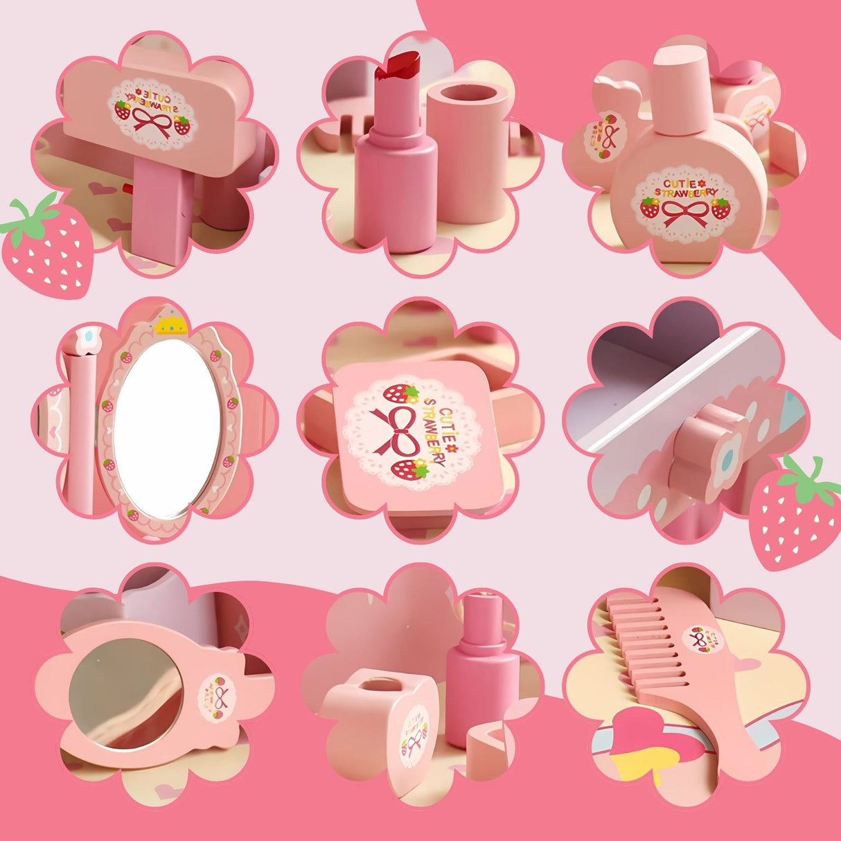 Spiel Schminktisch für Kinder Kosmetik Kommode Schminkspiegel Beauty Tisch