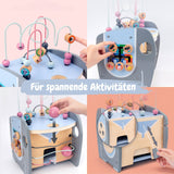 5in1 Aktivitäts-Holzwürfel für Kleinkinder Motorikwürfel Holzspielzeug