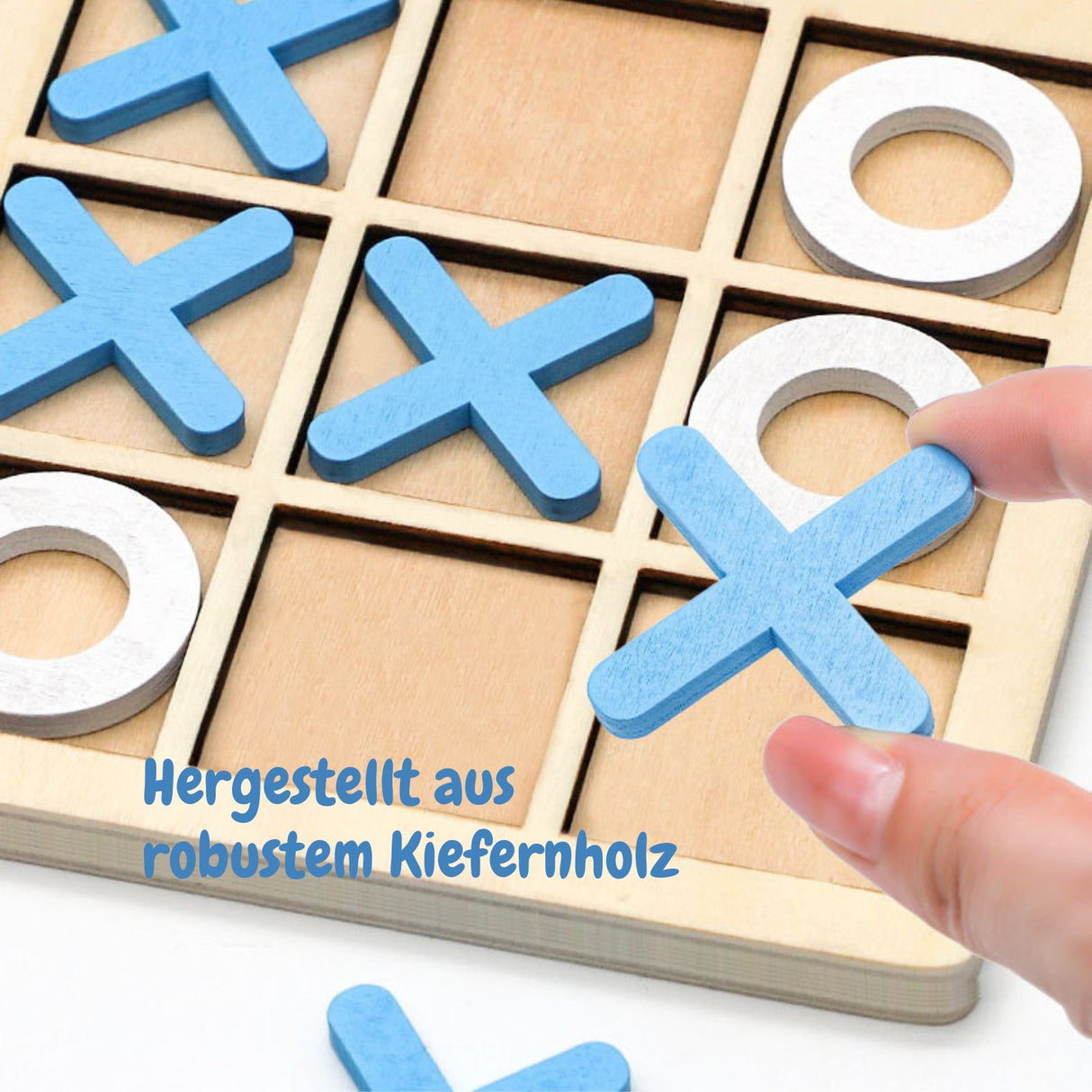 Tic Tac Toe Geschicklichkeitsspiel X und O Drei gewinnt Holzspielzeug