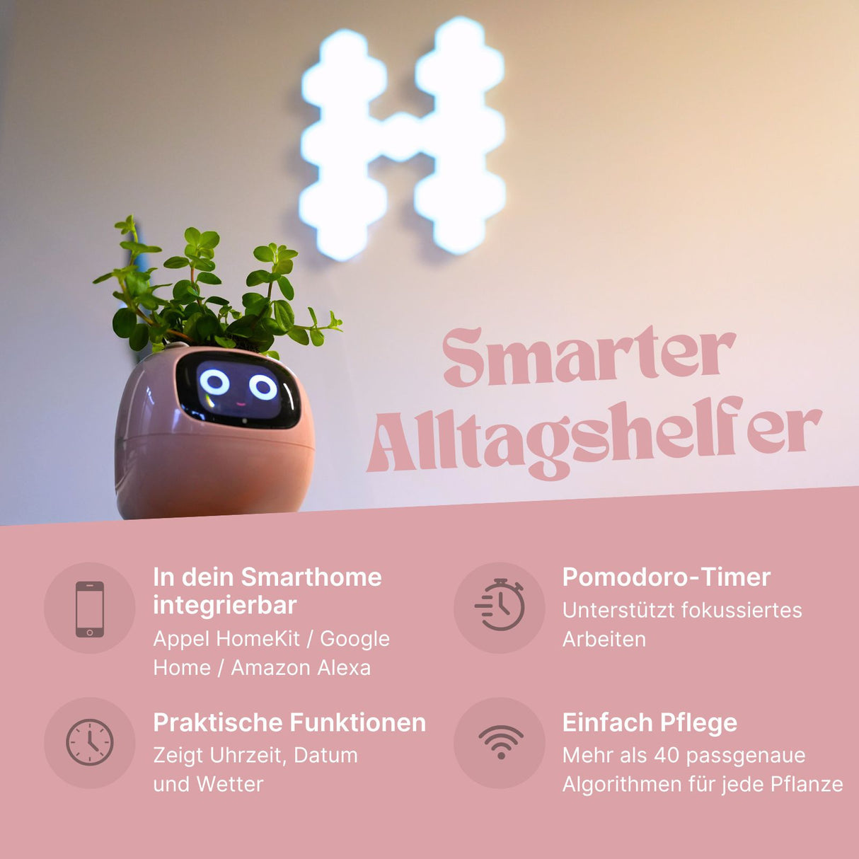Smarter Blumentopf USB-Pflanzenübertopf Elektronischer Blumentopf Smart Plant Pot Ivy Smart Planter