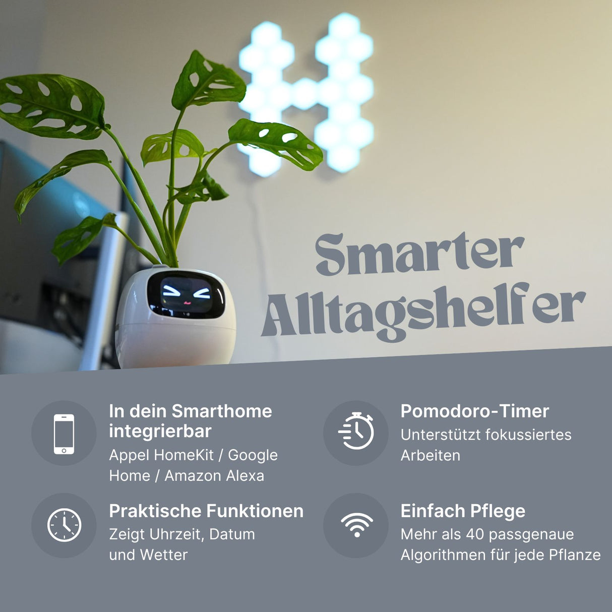 USB-Pflanzenübertopf Smarter Blumentopf Smart Plant Pot Elektronischer Blumentopf Ivy Smart Planter