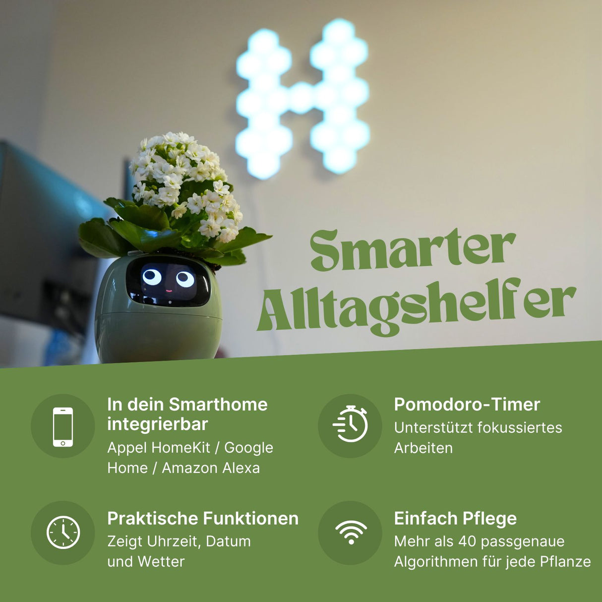 Smart Plant Pot Elektronischer Blumentopf USB-Pflanzenübertopf Smarter Blumentopf Ivy Smart Planter