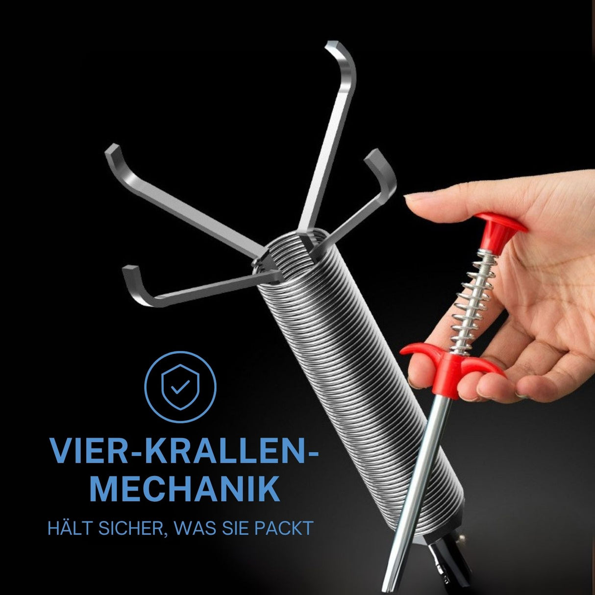 Abflussspirale Krallengreifer Greifarm Rohrreiniger Abflussreiniger