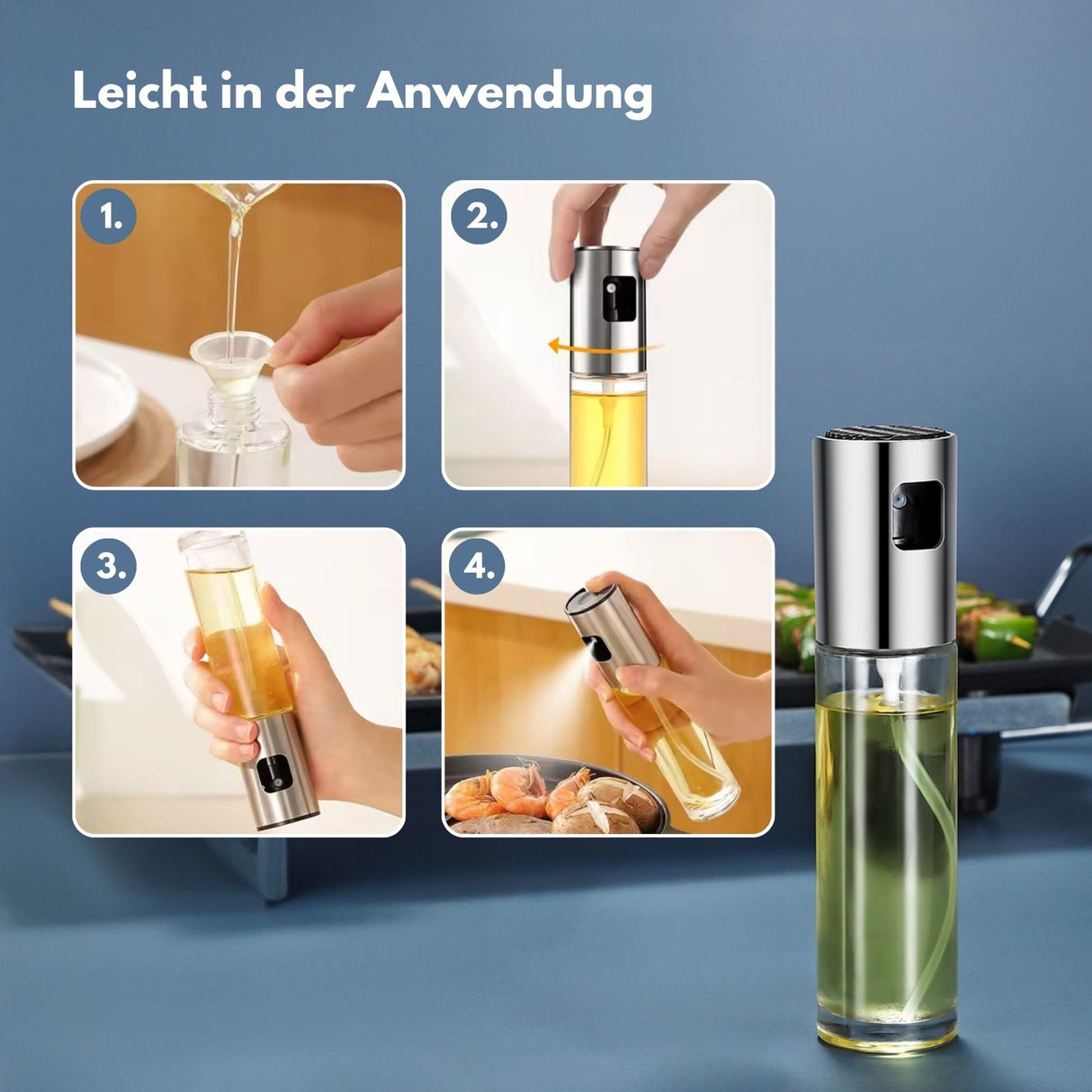 Ölsprühflasche Ölzerstäuber Ölspender Ölflasche mit Zerstäuber