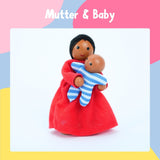 7-tlg. Puppenfamilie aus Holz Holzpuppen Biegepuppen Kinderspielzeug