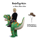 Dinosaurier Kostüm Kinder 120–140cm –  grün, mit Lüfter & Batteriekasten