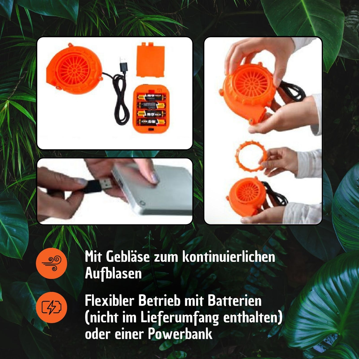 Dinosaurier Kostüm Kinder 120–140cm –  blau, mit Lüfter & Batteriekasten