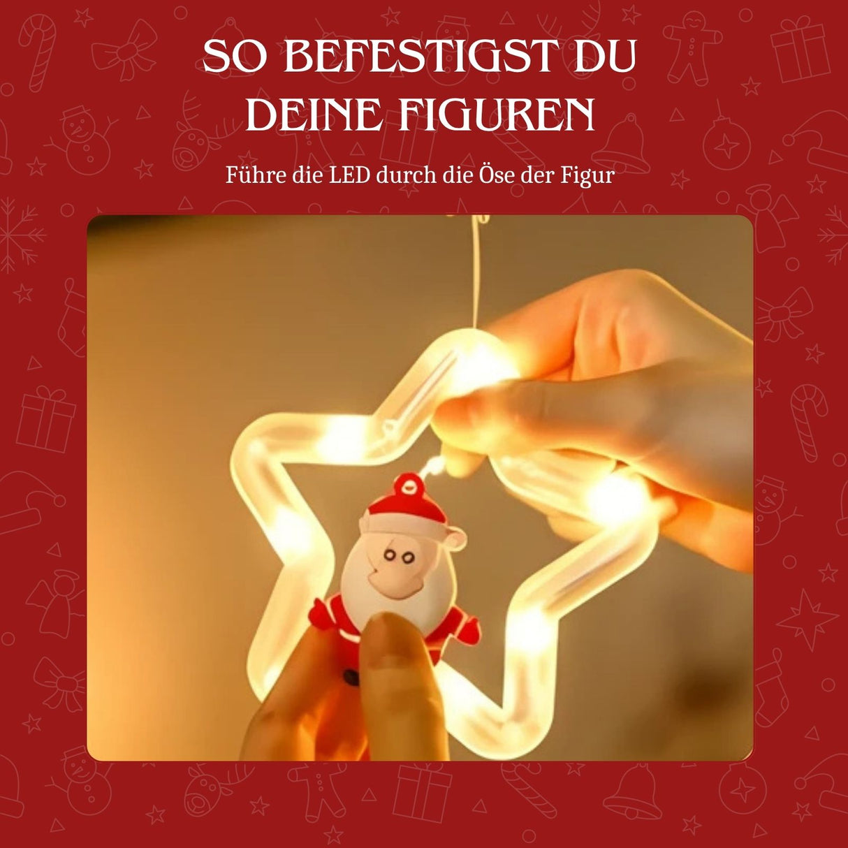 LED Weihnachtslichterkette 3m Sternen-Lichtervorhang Sternlichterkette