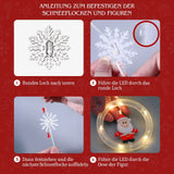 LED Weihnachtslichterkette 3m Lichtvorhang mit Ringen und Schneeflocken
