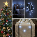 LED Kupferdraht-Lichterkette 5m Deko-Lichter Weihnachtslichterkette