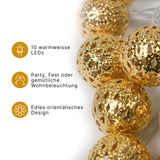 Marokkanische LED Lichterkette 1.5m Orientalische Deko Beleuchtung