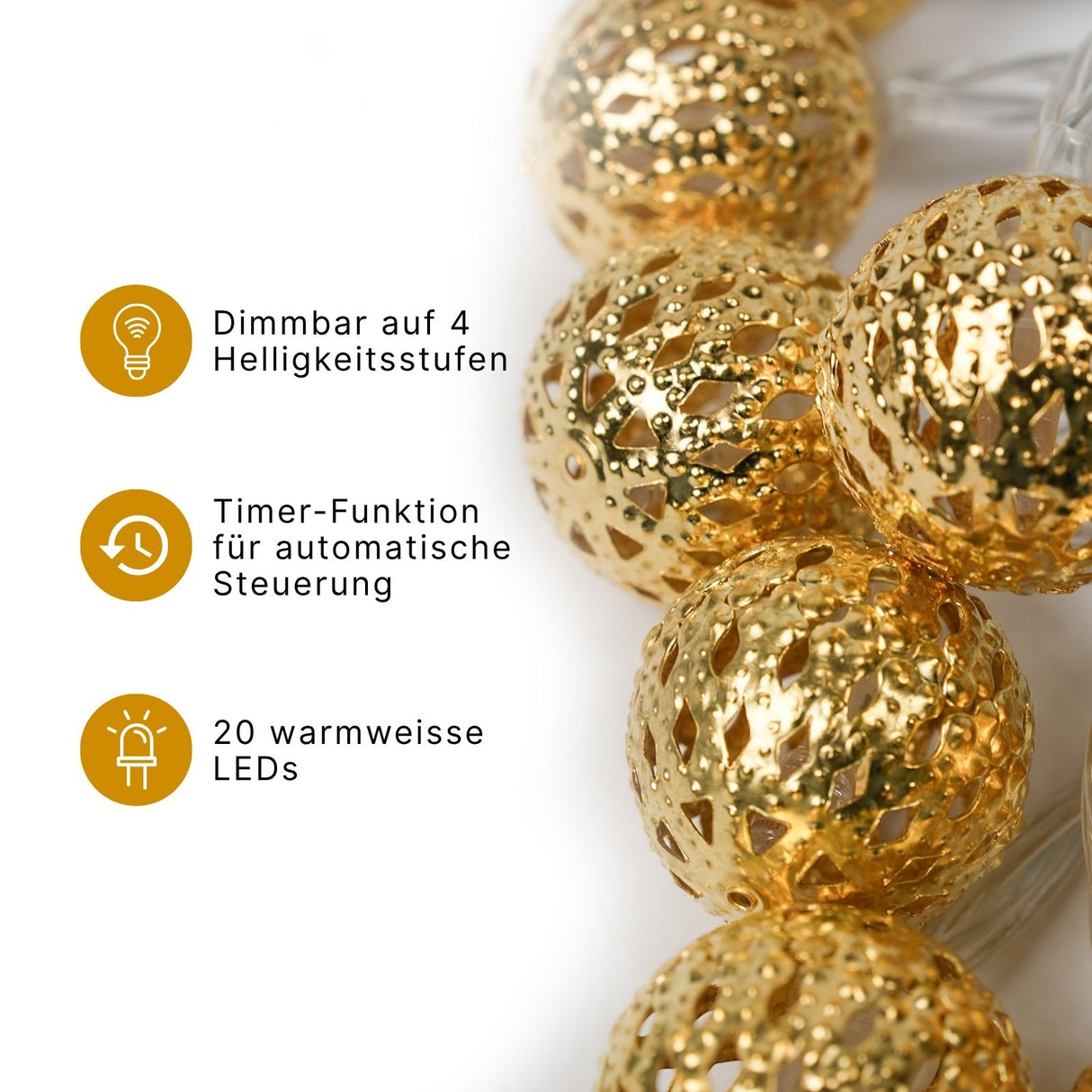 Marokkanische LED Lichterkette 3.5m Beleuchtung Orientalische Deko