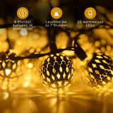 Marokkanische LED Solar Lichterkette 4.8m Orientalische Deko