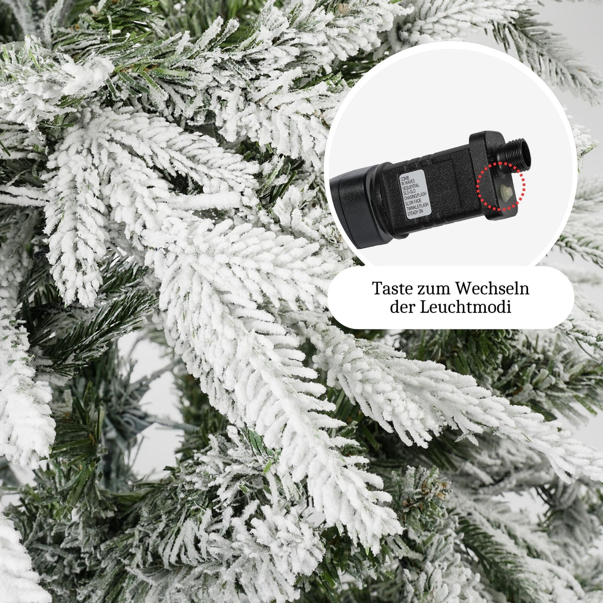 Weihnachtsbaum 120cm mit Schnee und LED Kunsttanne Christbaum Tanne