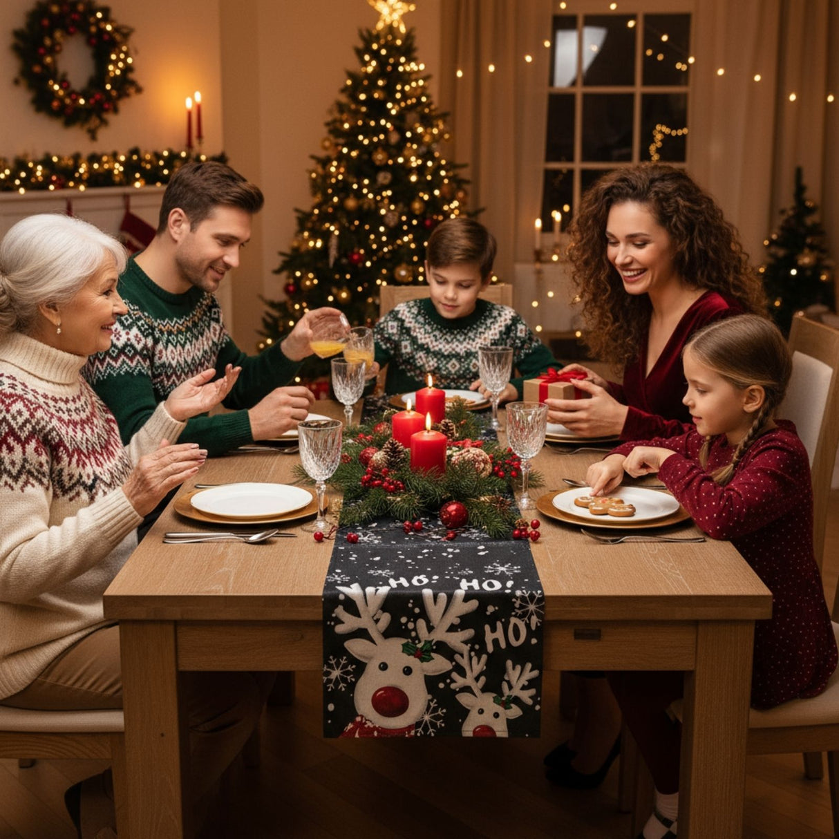 Tischläufer Weihnachtsdeko Deko-Läufer Tischdecke Tischband Tischdeko