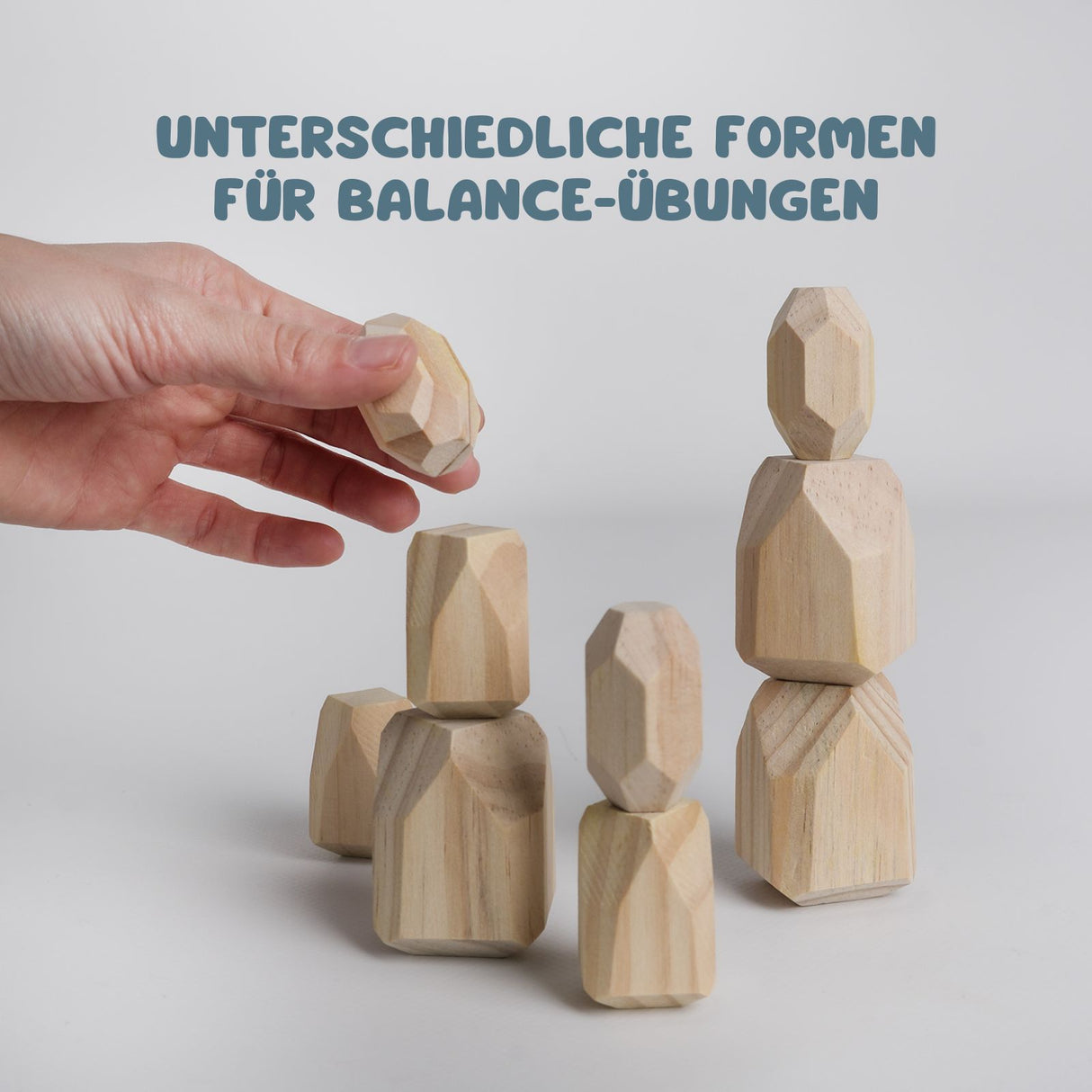 16-tlg. Set Stapelsteine Holz-Balanciersteine Bausteine zum Stapeln