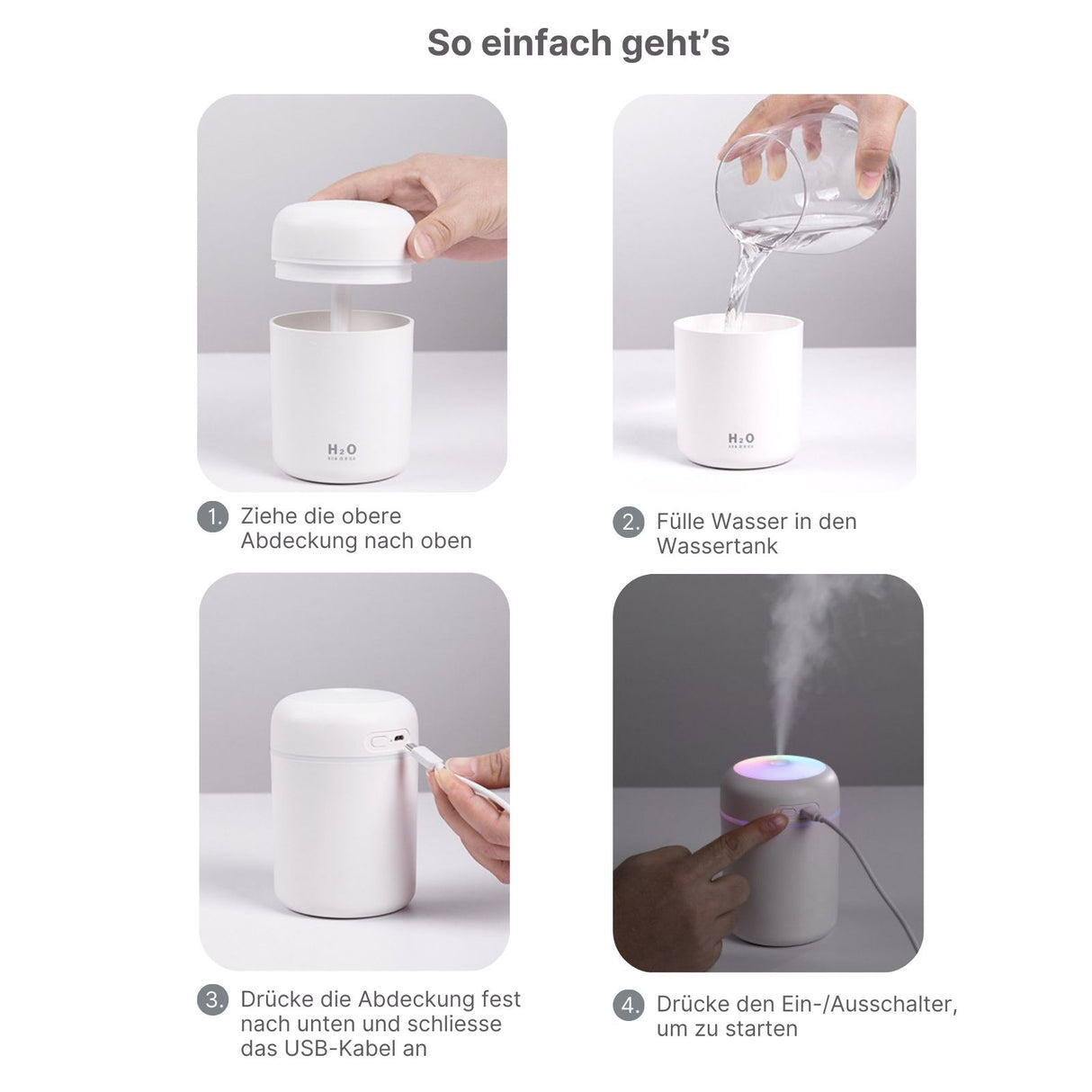 Tragbarer Luftbefeuchter Mini-Luftbefeuchter Ultraschall Diffusor