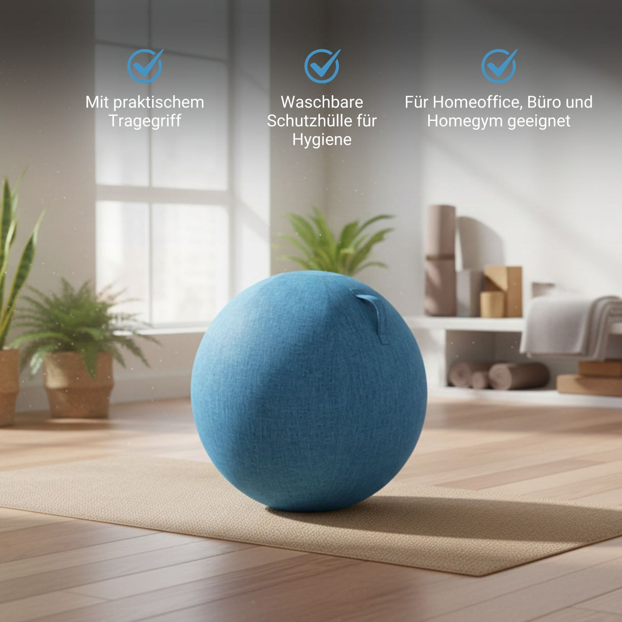 Sitzball mit Schutzhülle Yoga-Ball Gymnastikball Fitnessball