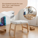 Yoga Kopfstandhocker aus Holz mit Kissen Übungshocker Fusshocker