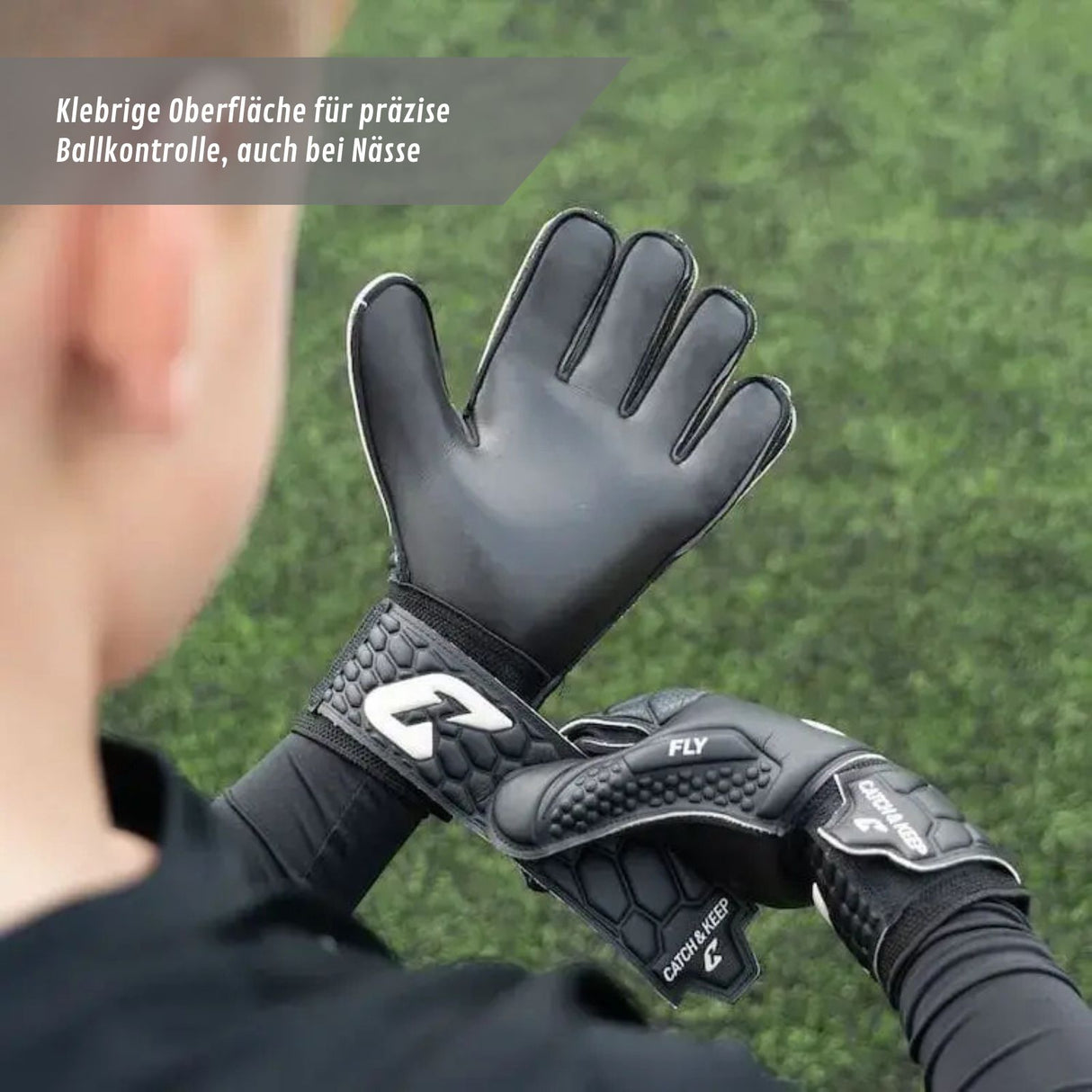 Fussballhandschuhe Fly Kids Dark Soul Gr. 3 Torwart Goalie Handschuhe