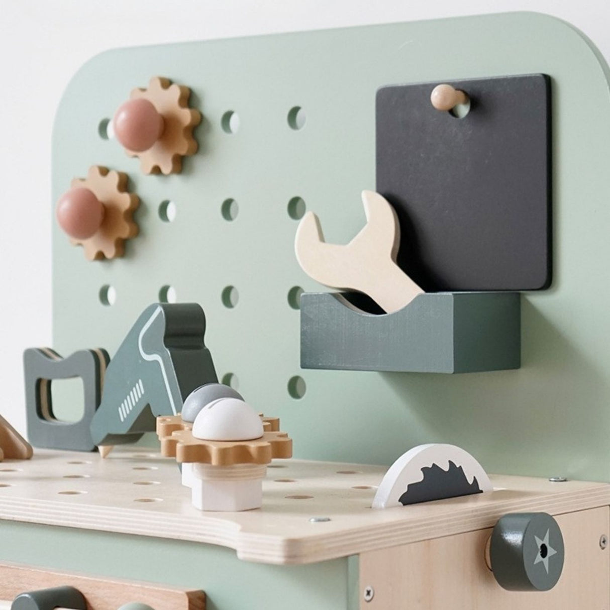 111-tlg. Werkbank-Set aus Holz für Kinder Spielwerkbank Werkzeugbank