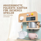 Kinder Spielzeug-Kaffeemaschine aus Holz mit Zubehör Kaffeeautomat