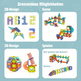 205-tlg. Magnetbahn Magnetische Kugelbahn Magnetbausteine Murmelbahn