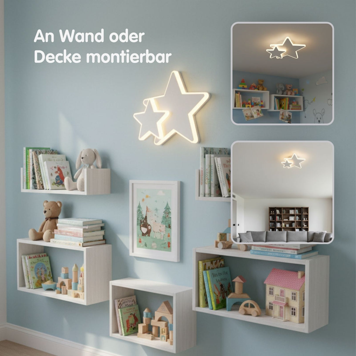 LED Sternen-Deckenleuchte Deckenlampe Lampe Wohnzimmerlampe Leuchte