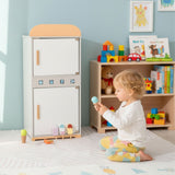Kinder Spielhaus-Kühlschrank aus Holz mit Zubehör Kinderkühlschrank