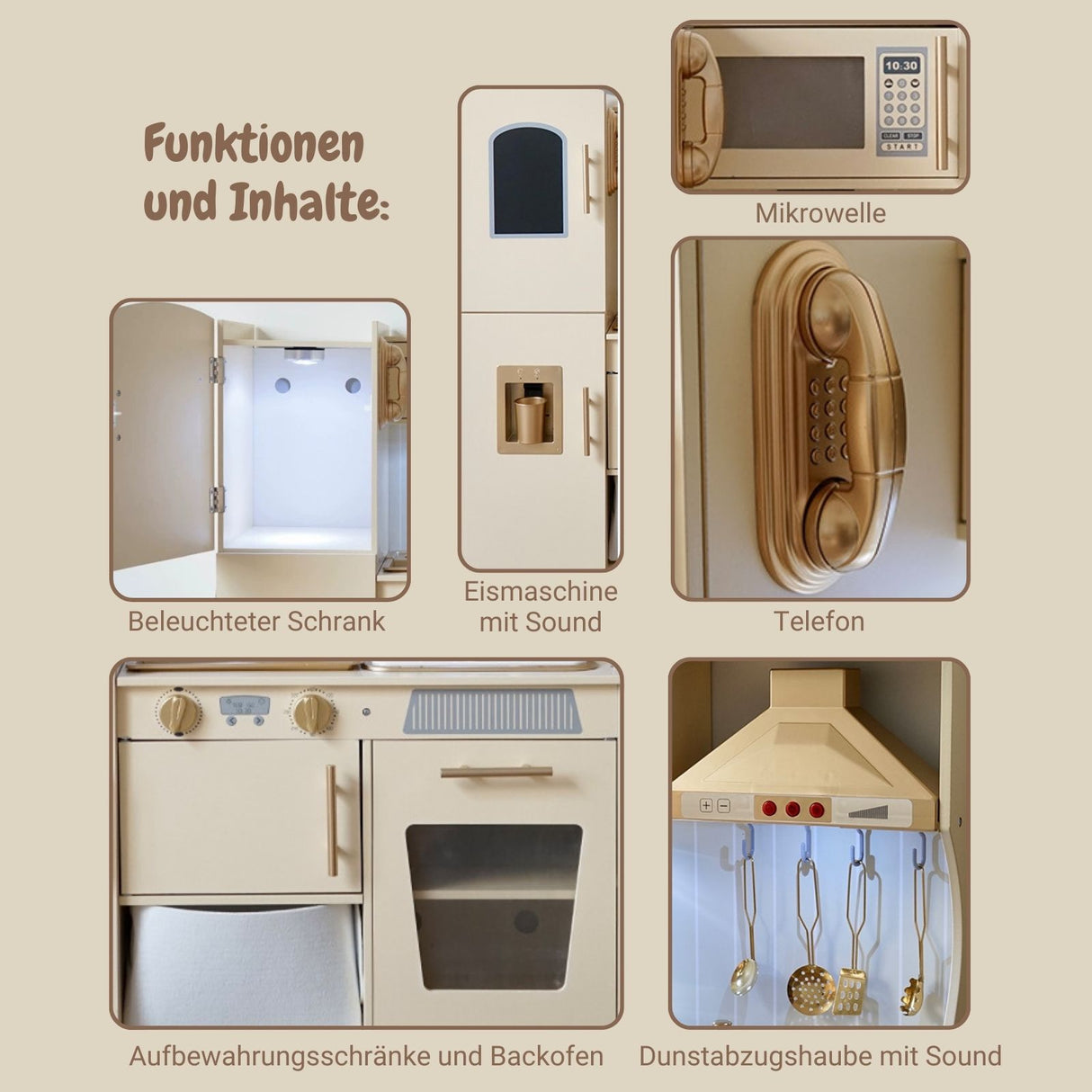 Kinderküche aus Holz mit Zubehör Spielküche Holzküche Spielzeug