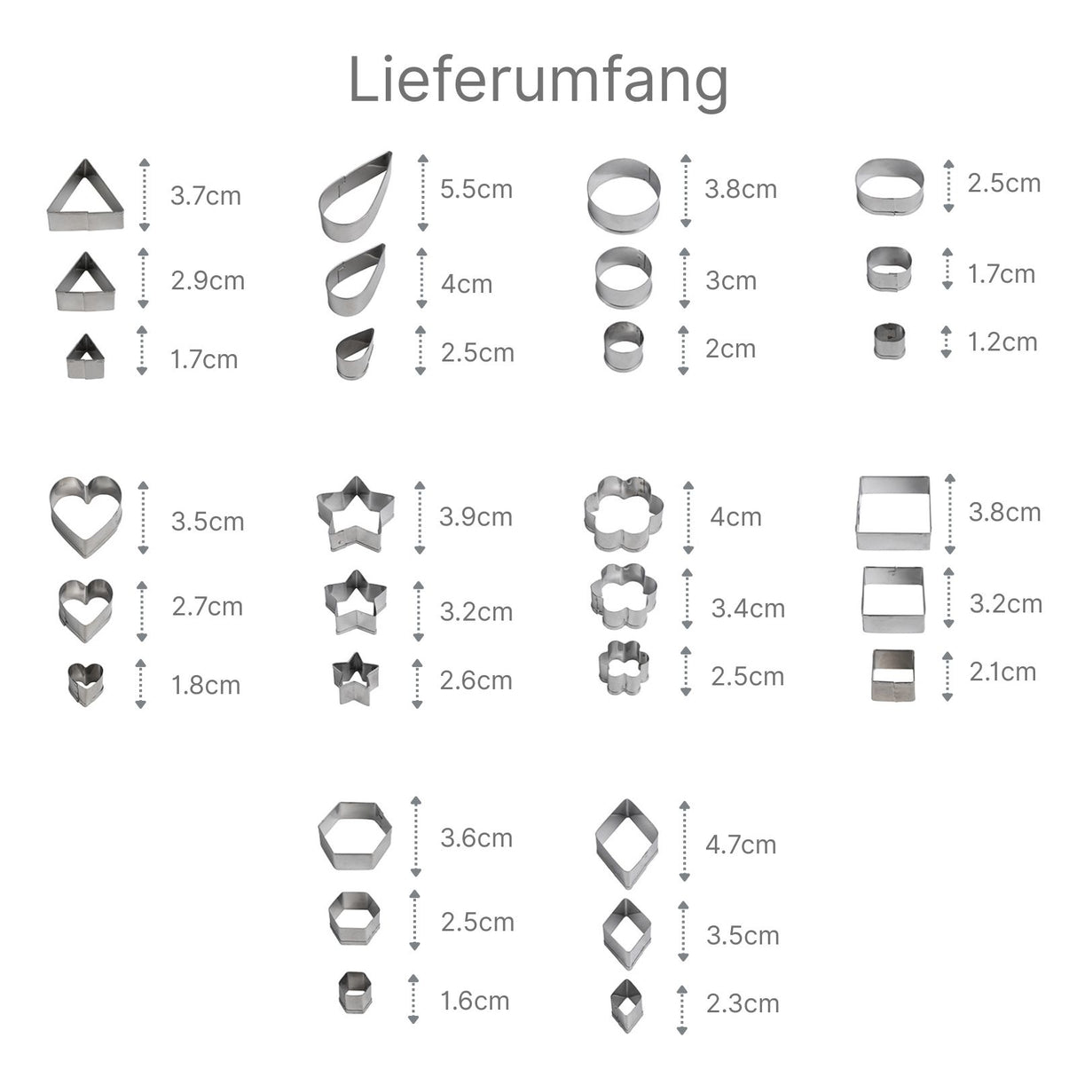 30-tlg. Ausstechformen-Set Keks- und Guetzli-Ausstecher Gebäckform