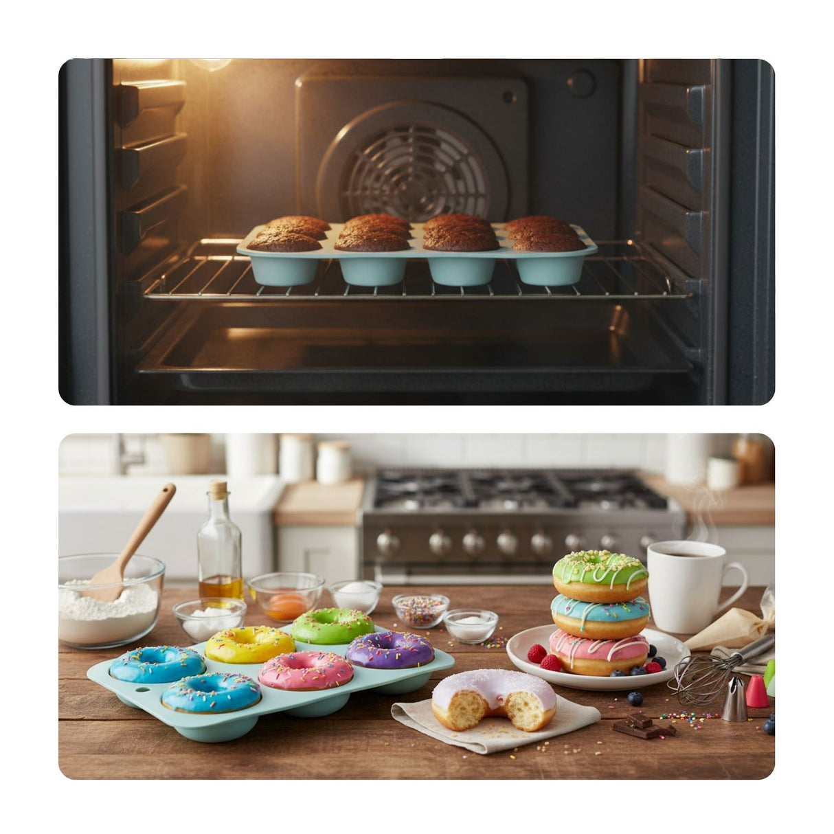 30-tlg. Silikon-Backformen-Set Kuchenform Kastenform Gugelhupfform