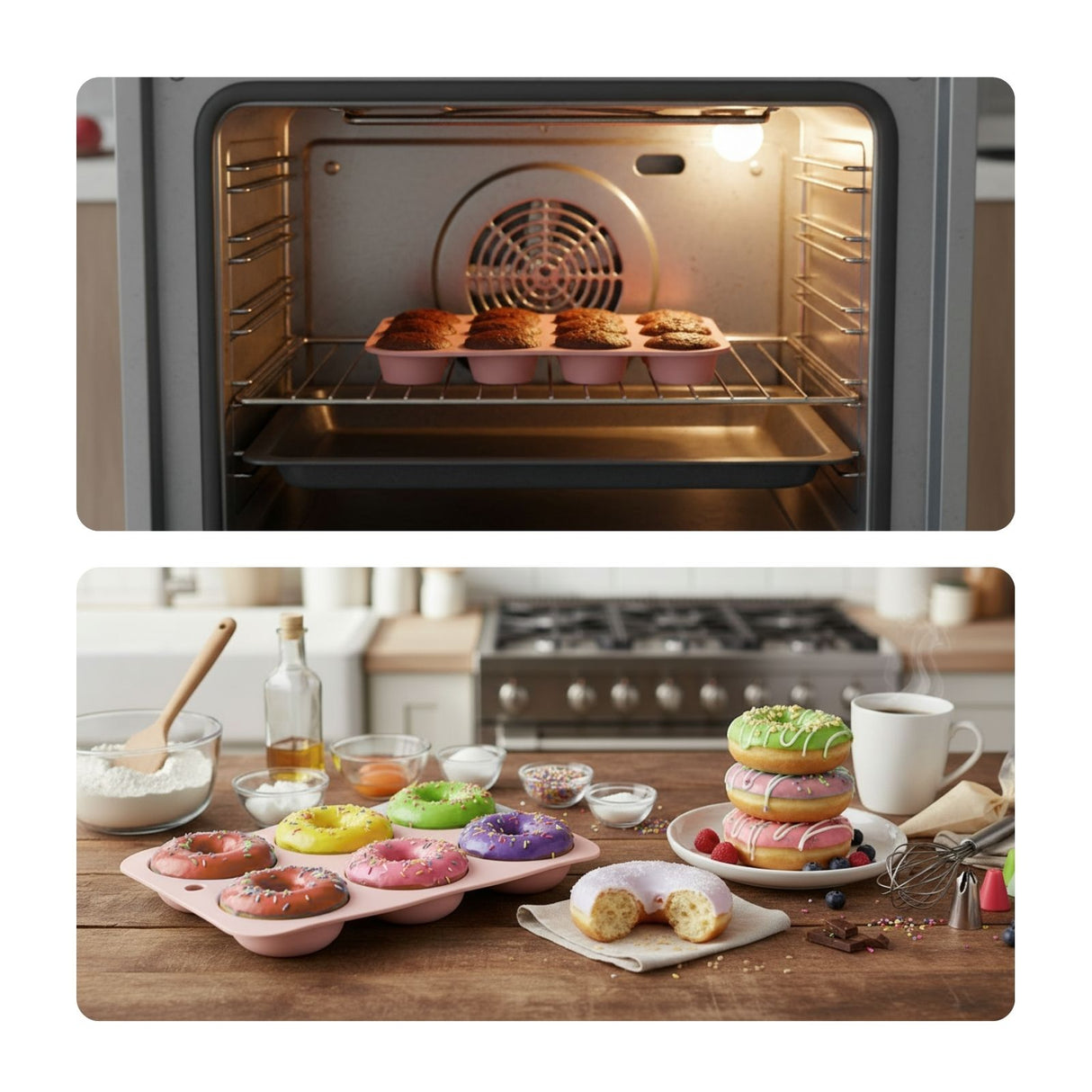 30-tlg. Silikon-Backformen-Set Gugelhupfform Kuchenform Kastenform