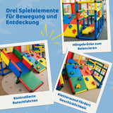 Klettergerüst für Kinder mit Rutsche und Hängebrücke Spielturm