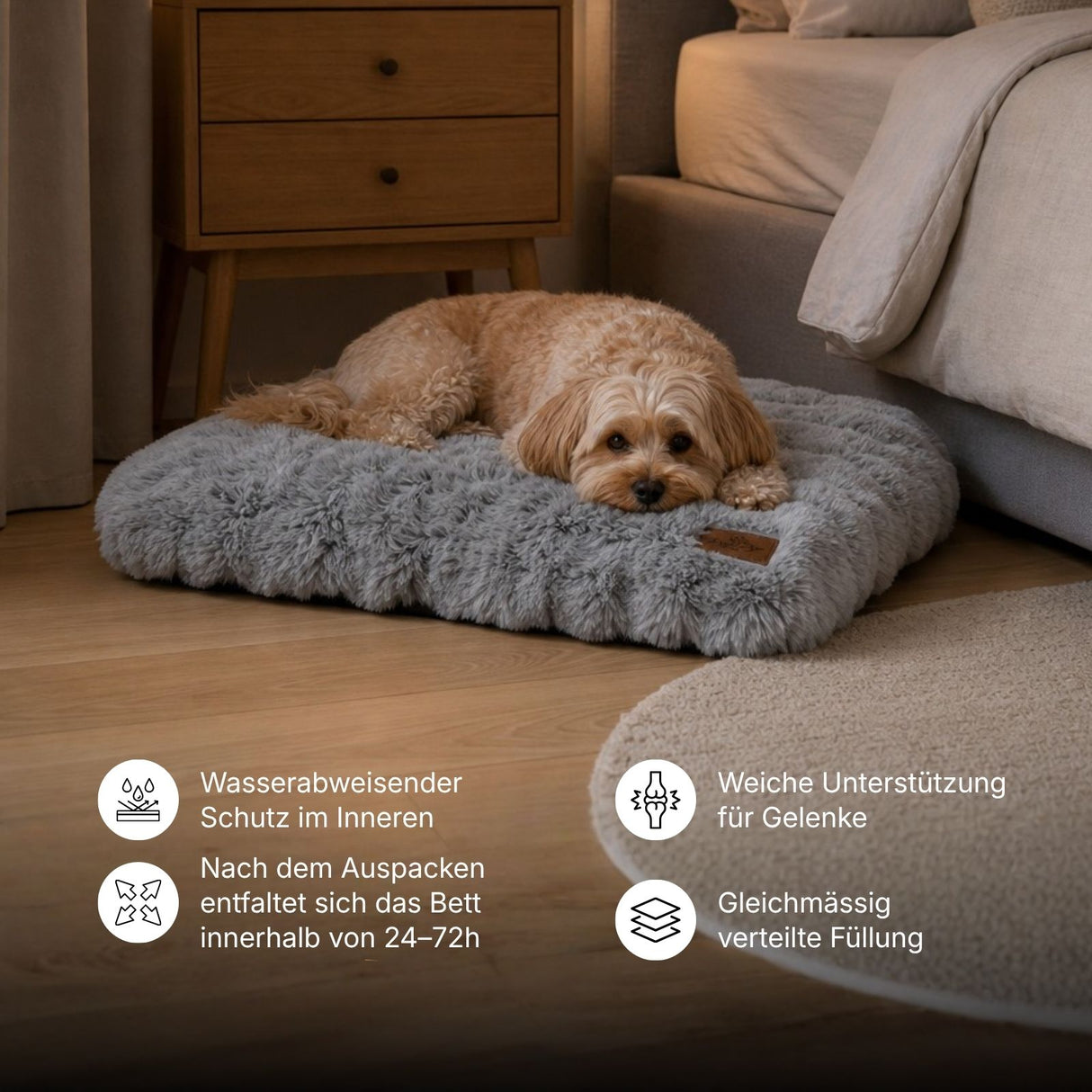 Hundebett Grösse M Kuschelbett Hundekissen Haustierbett Schlafplatz