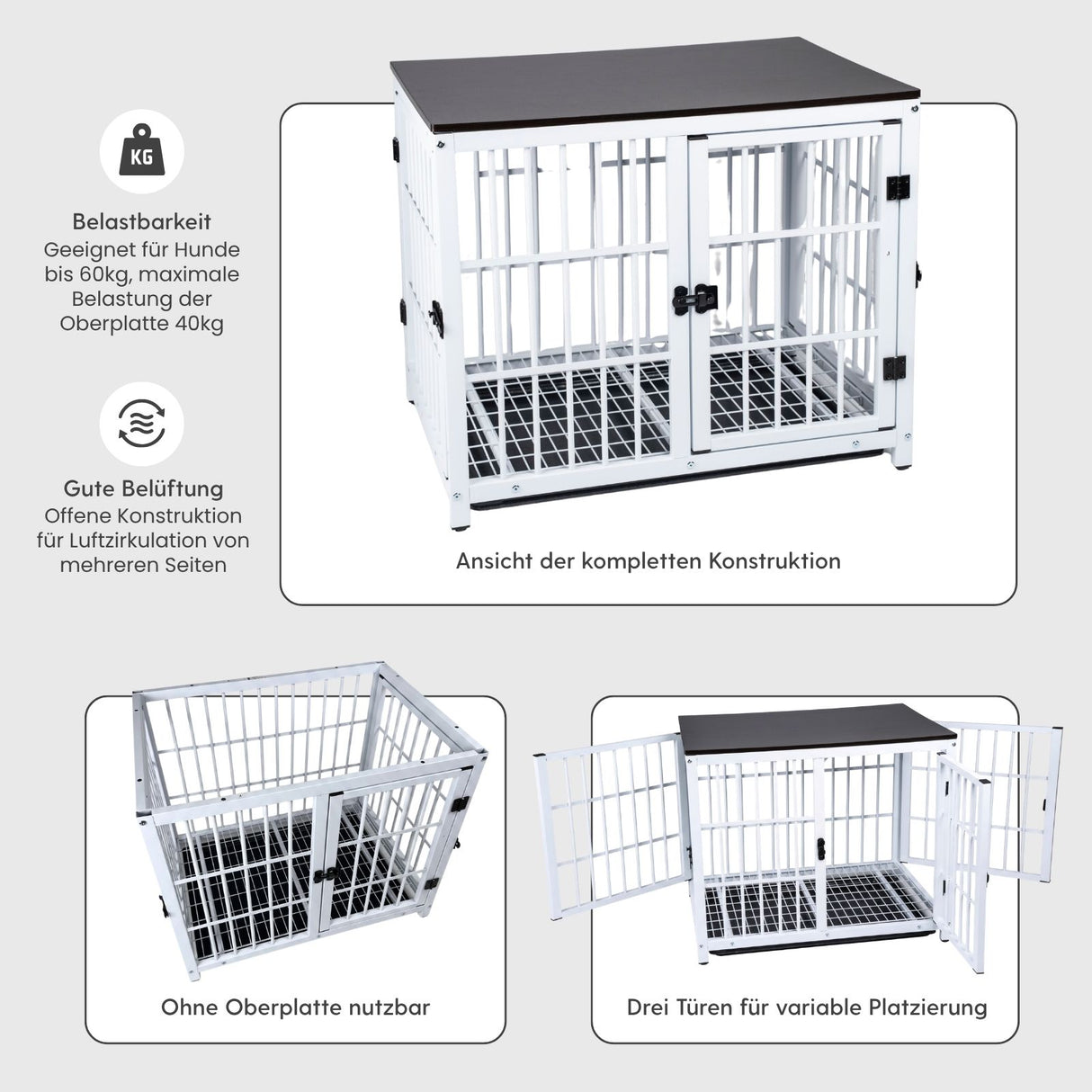 Möbel-Hundekäfig Grösse M Hundebox Haustierkäfig Beistelltisch
