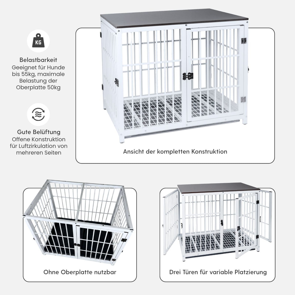 Möbel-Hundekäfig Grösse L Hundebox Haustierkäfig Beistelltisch