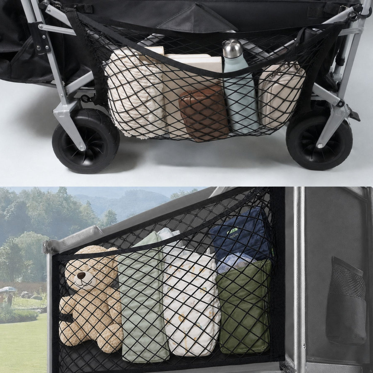 Bollerwagen mit Netztaschen Leiterwagen mit Seitentaschen
