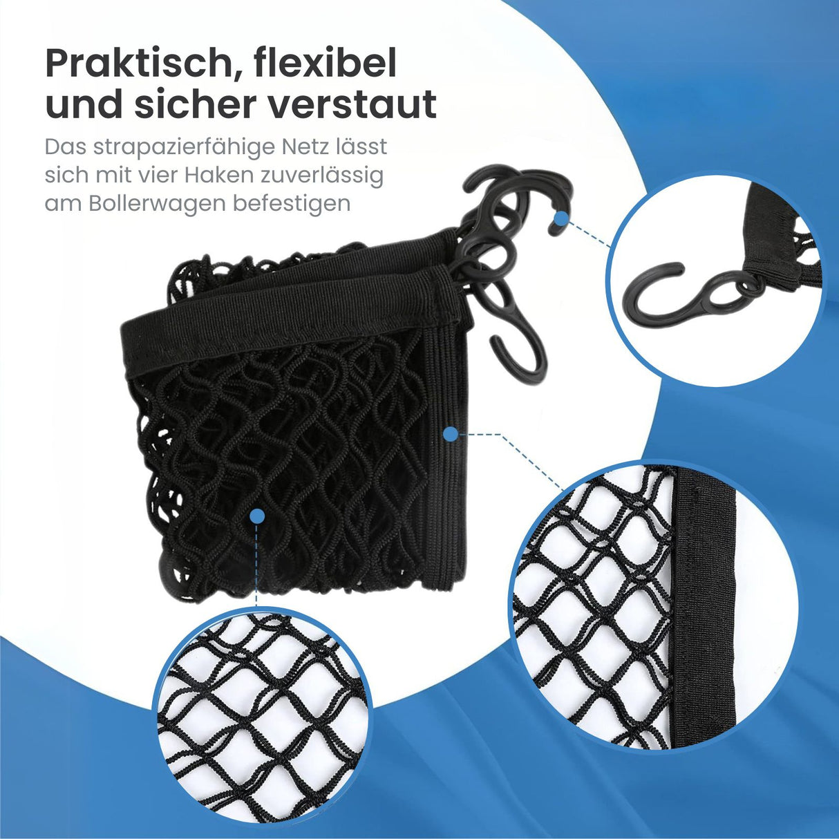 Bollerwagen mit Netztasche und Aufbewahrungstasche