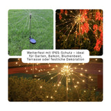 2er-Set LED Solar-Gartenleuchten Dekoleuchten Feuerwerksleuchten