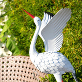 Kranich Metall Dekofigur Gartendekoration Gartenfigur Gartenskulptur