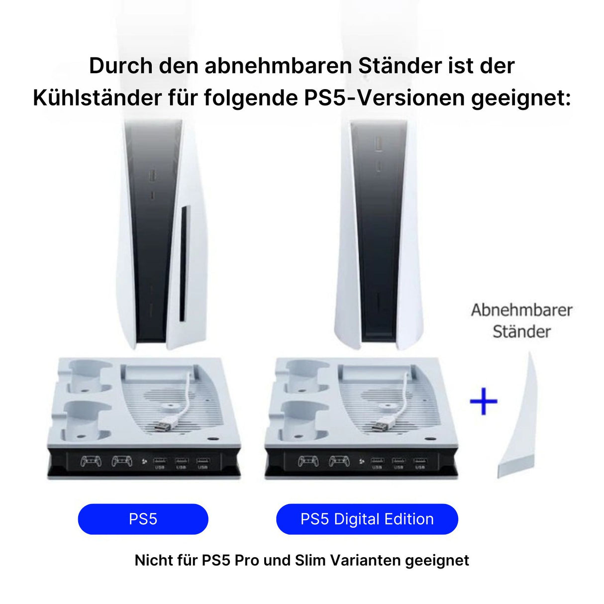 PS5 Kühlständer Ladeständer Controller-Ladestation Dockingstation